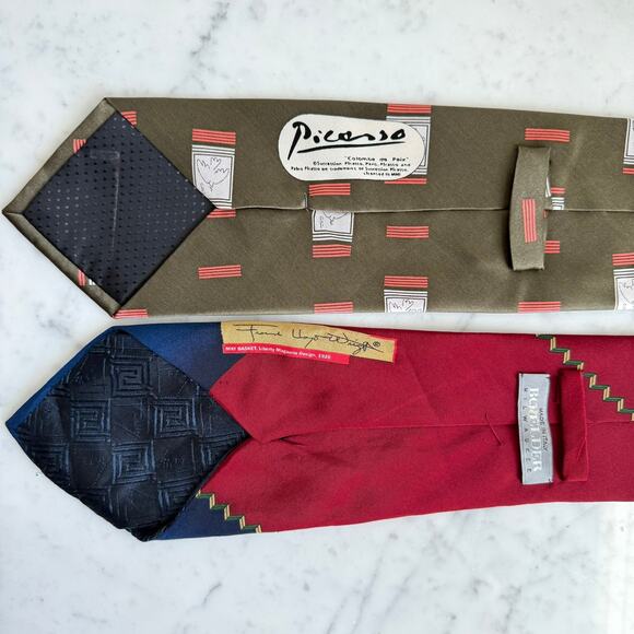 Picasso & Frank Lloyd Wright Designer Tie Bundle Men’s Silk - Picture 2 of 6